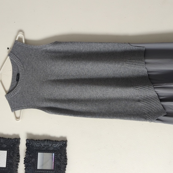 HP. Joseph Asymmetric Waist Drop Midi Dress In Grey - Picture 5 of 14